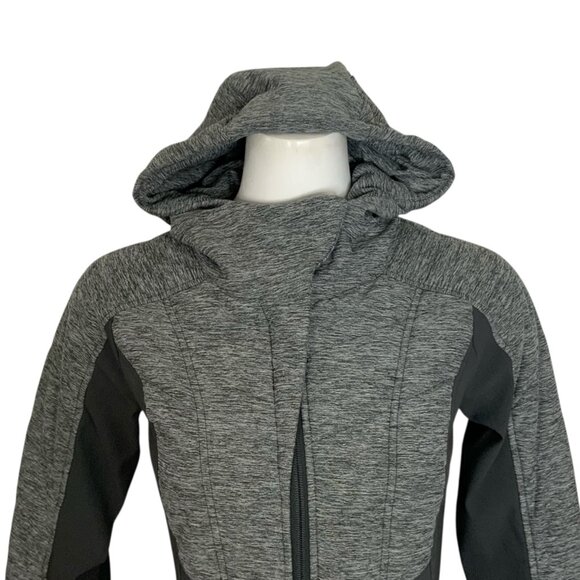 The North Face Pseudio Jacket XS Gray Quilted Hoodie Full Zip Pockets Gorpcore - Picture 7 of 13